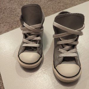 Converse Leather High-Tops, Toddler Size 10, Gray
